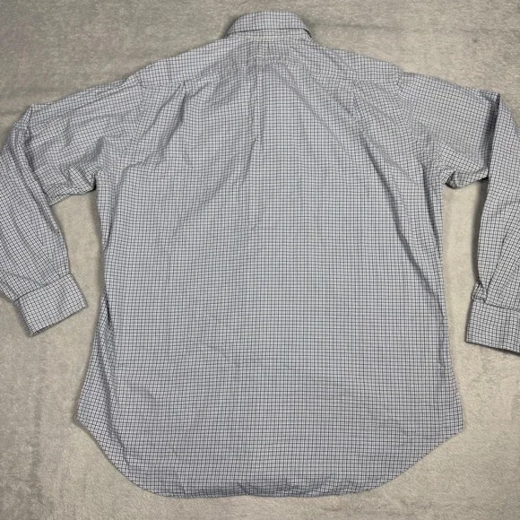 Polo Ralph Lauren Button Down Mens L Blue Regent Classic Fit Check Shirt 13070 - Picture 6 of 7